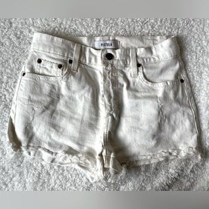 White Cut off denim shorts / California closet staple!